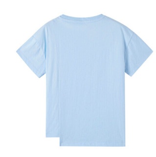 361° 女童圆领短袖针织衫 N62023203 本白/印象蓝 140cm