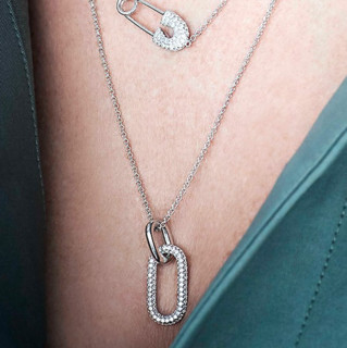 APM Monaco GARCONNE系列 AC4926OX 女士环扣可调节锁骨链925银项链