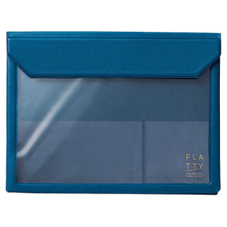 日本锦宫(King Jim)A5透明磁扣文具袋文件收纳袋FLATTY系列 5364-海蓝色
