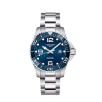 LONGINES 浪琴 康卡斯潜水系列 L37824966 男士机械手表 43mm 蓝盘 银色精钢陶瓷带 圆形