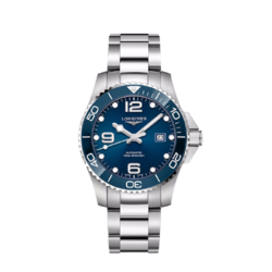 LONGINES 浪琴 康卡斯潜水系列 L37824966 男士机械手表 43mm 蓝盘 银色精钢陶瓷带 圆形
