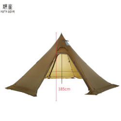 省249元 户外帐篷帐篷 590 静星追踪5金字塔帐篷单硅轻量化4 5人户外徒步露营高山雪线四季带雪裙防雨抗风帐篷棕色外账多少钱 什么值得买