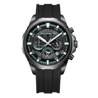 ROSSINI 罗西尼 轻运动系列 520985B04C 男士石英手表 44mm 黑盘 黑色橡胶表带 圆形