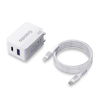 Gopala PD 手机充电器 Type-C/USB 20W 白色+Type-C转Lightning口 数据线 2m 白色