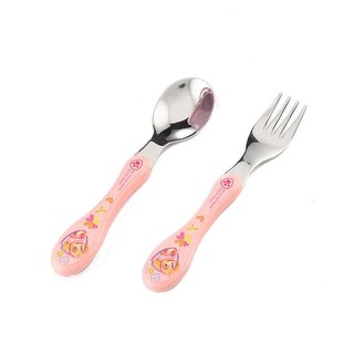RELEA 物生物 儿童餐具不锈钢防摔勺子+叉子