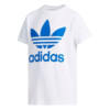 adidas 阿迪达斯 TREFOIL TEE 大童圆领休闲短袖 FJ2593 白/蓝色