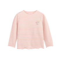 CLASSIC TEDDY 精典泰迪 女童长袖条纹打底T恤 粉白条 90