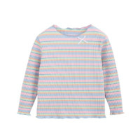 CLASSIC TEDDY 精典泰迪 女童修身长袖打底T恤 粉蓝彩条 90