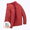 冬季新品休闲保暖85灰鸭鸭绒羽绒服男纯色立领男士羽绒服 54 红色