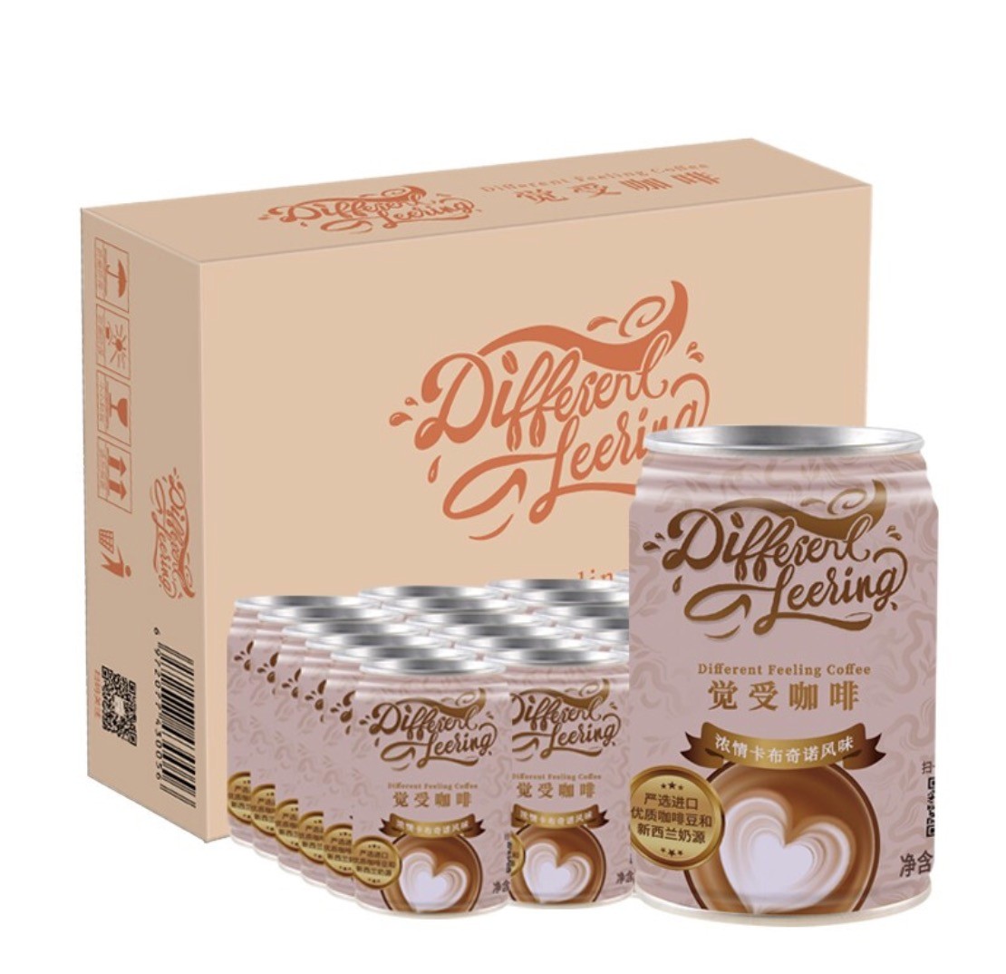 differentfeeling觉受咖啡卡布奇诺咖啡饮料280ml12罐
