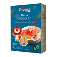 禾泱泱（Rivsea）婴幼儿面条无盐无添加白砂糖营养辅食面条(10月以上适用) 番茄蘑菇味1盒 *2件