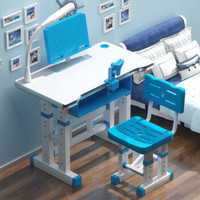 LISM 儿童学习桌可升降桌椅套装 蓝色（ 加厚钢架可升降-60cm）