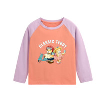 精典泰迪 Classic Teddy 女童卡通长袖T恤 机车小熊款 风信紫 90