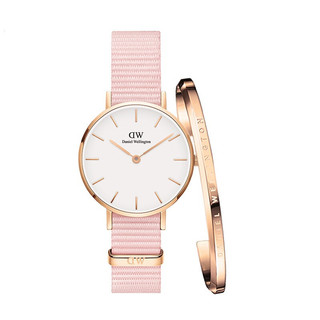 Daniel Wellington 丹尼尔惠灵顿 PETITE系列 女士手表手镯套装 DW00100317 32mm手表/DW00400003 S手镯