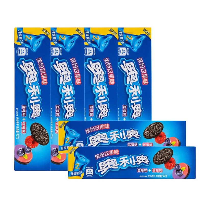 oreo 奥利奥 夹心饼干 蓝莓味 树莓味 97g*6盒