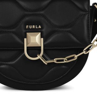 FURLA 芙拉 MIMI'系列 女士小羊皮绗缝磁性锁扣迷你斜挎包WB00184_AX0304_1007_O6000   黑色NERO