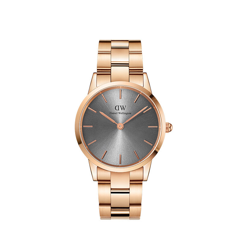Daniel Wellington 丹尼尔惠灵顿 ICONIC LINK系列 DW00100332 男士石英手表 36mm 黑盘 镀金不锈钢表带 圆形