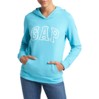 Gap 盖璞 碳素软磨系列女士抓绒连帽长袖卫衣254792 浅蓝色XXS