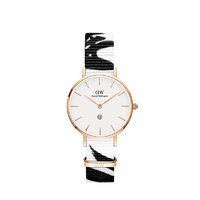 Daniel Wellington 丹尼尔惠灵顿 女士石英手表 36mm 白盘 黑白色涤纶表带 圆形