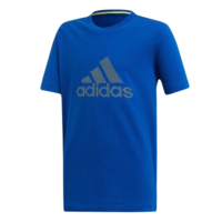 adidas 阿迪达斯 YB ID TEE 男童圆领运动短袖 DV1670 学院蓝/黄色 128cm