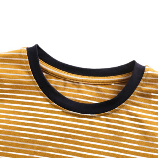 CLASSIC TEDDY 精典泰迪儿童卡通条纹长袖打底T恤 姜黄白条 130