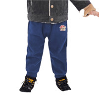 CLASSIC TEDDY 精典泰迪 儿童加绒休闲运动裤 袖章小口袋-牛仔蓝 100