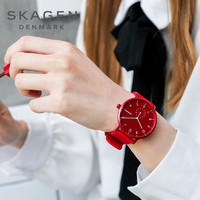 Skagen手表 简约气质时尚潮流防水学生情侣彩色石英表女士