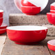 佳佰 鸿运7.25英寸泡面碗汤碗大饭碗 简约中式日式陶瓷碗 圣诞红