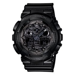 CASIO 卡西欧 YOUTH系列 GA-100CF-1A 男士电子手表 51.2mm 黑盘 黑色树脂表带 圆形