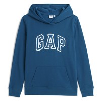 Gap 盖璞 碳素软磨系列女士抓绒连帽长袖卫衣254792 蓝绿色S