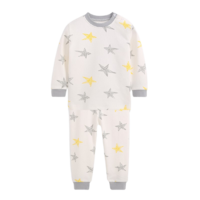 CLASSIC TEDDY 精典泰迪 儿童保暖内衣套装 线条小星星白色 90