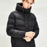 GIORDANO 佐丹奴 61079684001 亮男士90%白鹅绒立领连帽羽绒