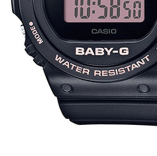 CASIO 卡西欧 BABY-G系列 BGD-570-1BPR 女士电子手表 43mm 粉盘 黑色树脂表带 圆形