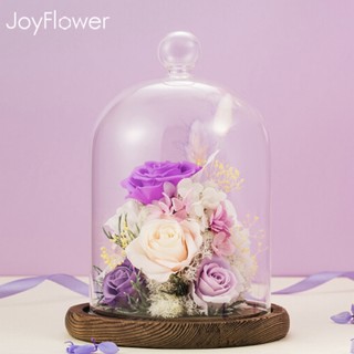 京东PLUS会员：JoyFlower 永生花玻璃罩礼盒 陪你到永远