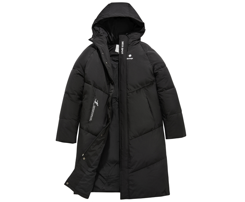 值友专享markfairwhale男士连帽加厚羽绒服中长款