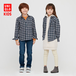 UNIQLO 优衣库童装 儿童法兰绒格子衬衫