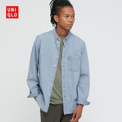  UNIQLO 优衣库 438480 男士牛仔衬衫(水洗产品)(长袖) 