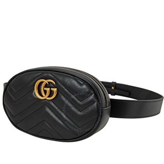 GUCCI 古驰 Ladies GG Marmont 黑色腰包