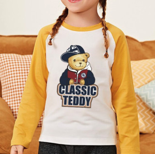 CLASSIC TEDDY 精典泰迪 儿童棒球帽子熊T恤 姜黄 140