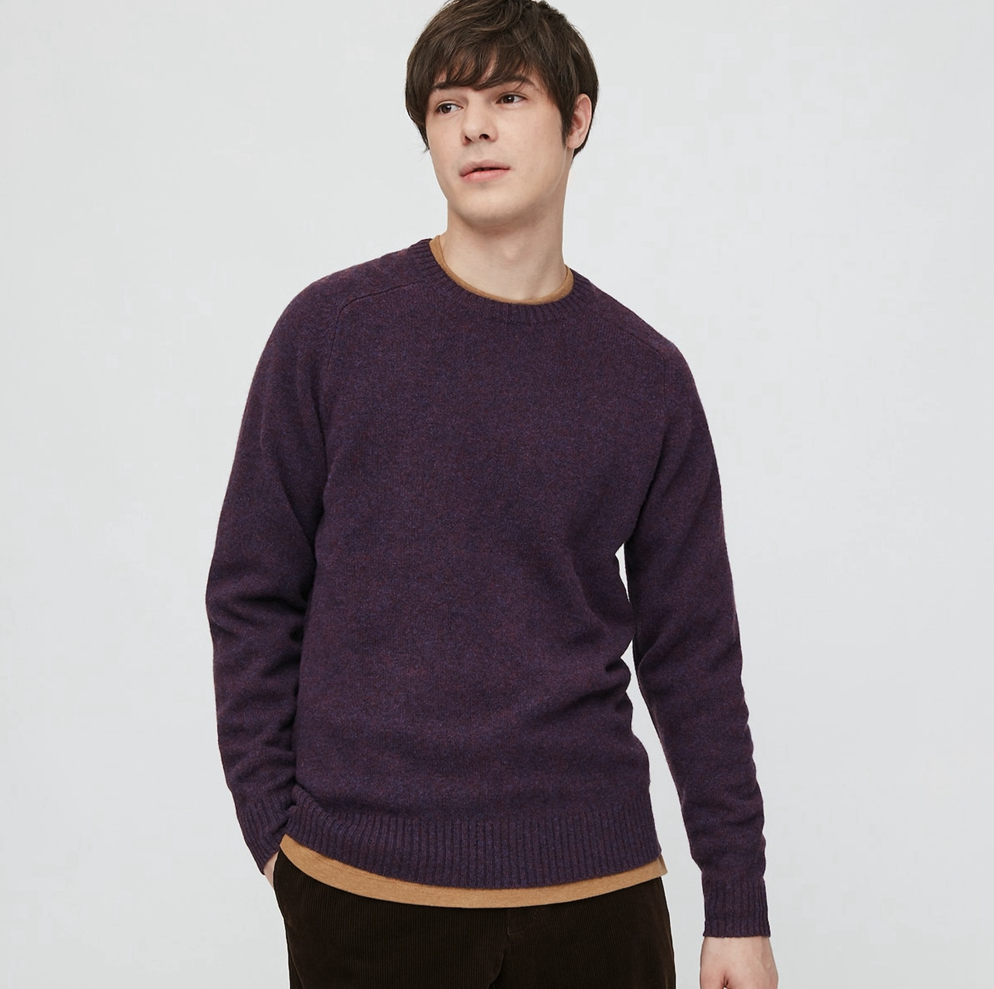 uniqlo优衣库429071绵羊毛针织衫