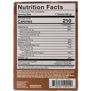 MusclePharm, 蛋白饼干，花生酱，12块饼干，每块1.83盎司(52克)