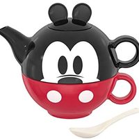 迪士尼！Zak Designs 迪士尼米老鼠雕刻陶瓷套装,带盖、锅、杯子和勺子,非常适合儿童茶会,可堆叠存放,4 件套