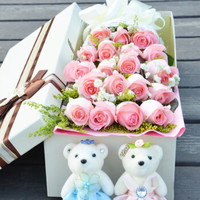京东PLUS会员：中礼 粉红女郎 19朵粉玫瑰花礼盒