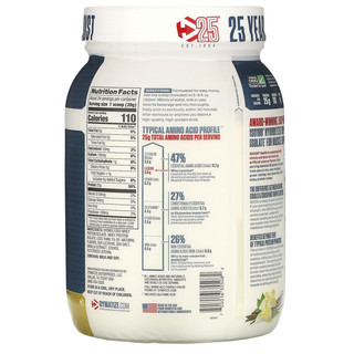 Dymatize 狄马泰斯 ISO100系列 水解乳清蛋白粉 天然香草味 1.6磅