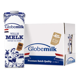 Globemilk 荷高 荷兰原装进口 3.7g优乳蛋白全脂纯牛奶 1L*6 年货送礼优选