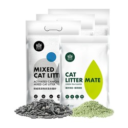 耐威克活性炭混合猫砂2.8kg*3包+猫砂伴侣1包