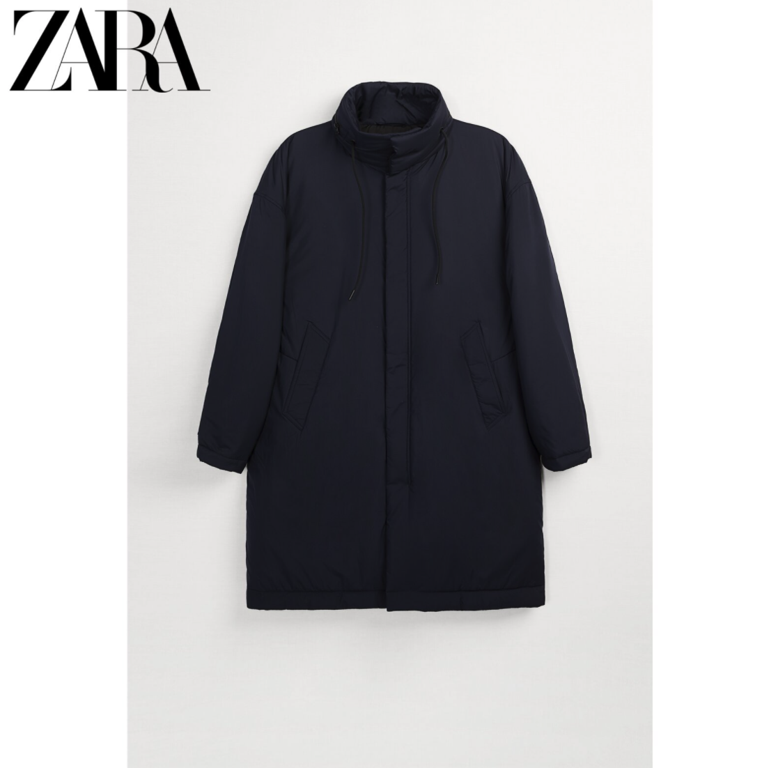 冬季外套_zara 03286302401 连帽中长款派克棉服-什么值得买