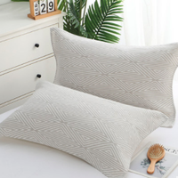 enainiao 恩爱鸟 纯棉纱布枕巾 52*75cm 魔法三角卡其 1对装