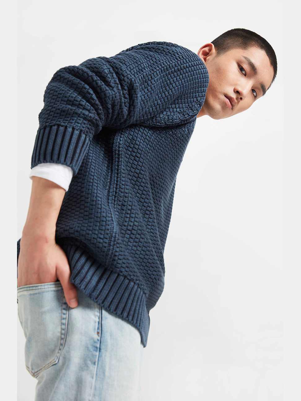 Gap 盖璞 000541094 男装 1969系列 棉质舒适圆领套头针织衫