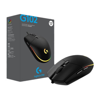 Logitech 罗技 G102 二代 有线鼠标 8000DPI RGB 黑色